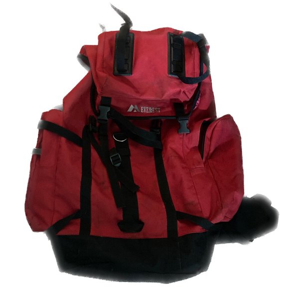 Vintage 90s Everest 8045D Hiking Bag Backpack, Red, 24 x 13.5 x 8 in.